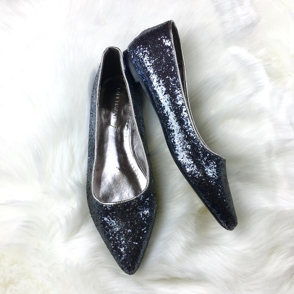 sparkly pointed flats